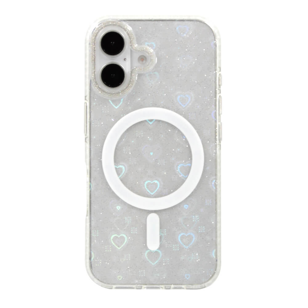 Holographic Heart Transparent Magnetic Phone Case