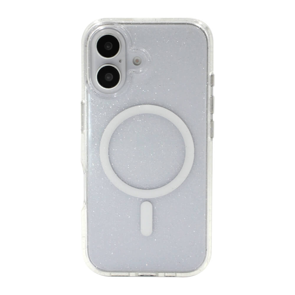 Silver Glitter Transparent Magnetic Phone Case