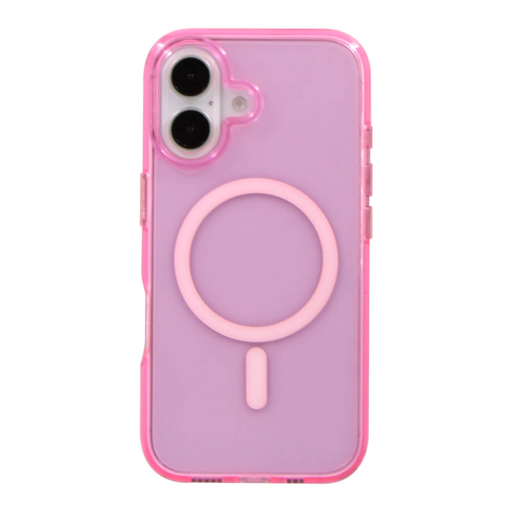 Pink transparent anti-collision magnetic mobile phone case