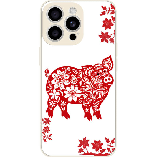 Chinese paper-cut pig customizable phone case