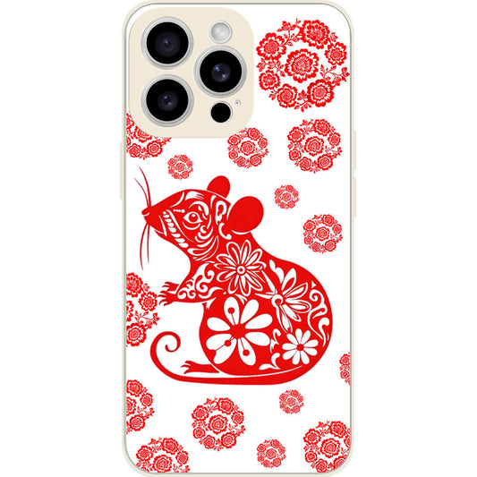Chinese paper-cut rat customizable phone case