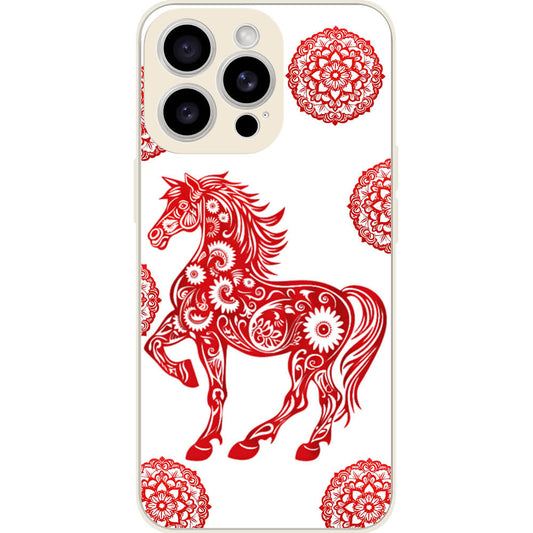 Chinese paper-cut horse customizable phone case