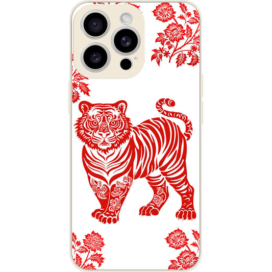 Chinese paper-cut tiger customizable phone case