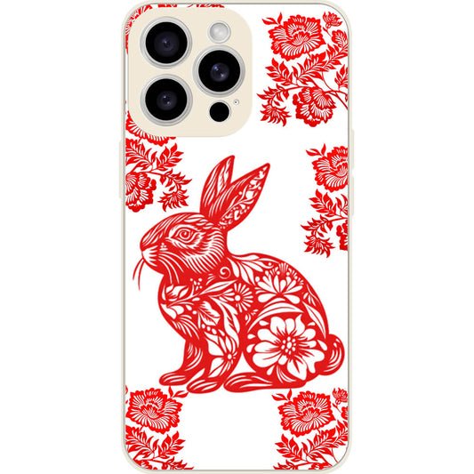 Chinese paper-cut rabbit  customizable phone case