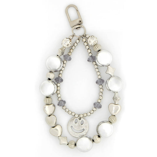 Smile Beaded Phone Charm