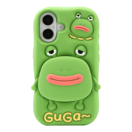 Brown 3D Cartoon  GuGa Frog Thickened Silicone Anti-collision Phone Case